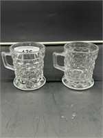 2 American Fostoria baby mugs