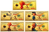 SNOOPY & LUCY 5 pc Golden Notes Collection, 24kt G