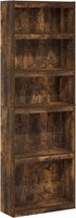 Furinno Jaya 5-Tier Shelf Bookcase  Amber Pine