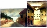(2) Vintage European Oil On Canvas Landscapes