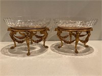 A Pair of French-style Cut Glass Centerpiece Bowls