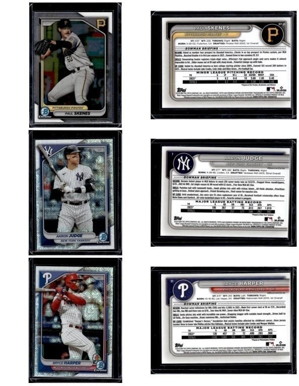 Paul Skenes Bowman Chrome Prospect, Aaron Judge Mo