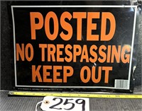 Metal Posted No Trespassing Sign
