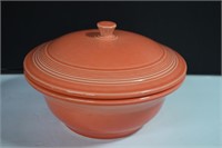 Vintage Orange Fiesta Ware Covered Bowl