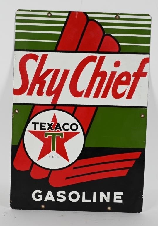 TEXACO SKY CHIEF PORCELIAN GAS PUMP PLATE SIGN