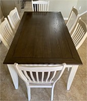 336 - FARM-STYLE TABLE W/ 6 CHAIRS
