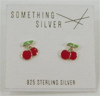 NEW 925 Sterling Silver Cherry Earrings