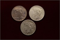 3pc Peace Dollar lot 1924 - 26