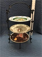 Nice Metal 3-Tier Plate Holder with 3 Collector