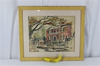 Orig. Buell Whitehead "Brewton House" Watercolor