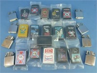 Huge lot of zippo style lighters and new inserts