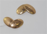 10ct gold double-sided cufflinks with crest