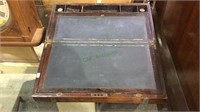Antique wood and brass traveling work desk, large