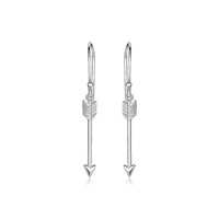 Sterling Silver Polished & Textured Arrow Earrings