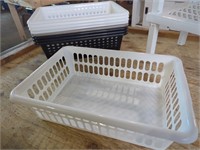 Stackable Shoe Rack, 9 Plastic Baskets, and a