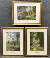 3pc Claude Monet Framed Art Print Group