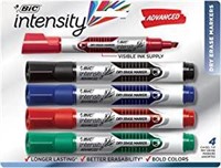 New BIC Intensity Ink Dry Erase Markers, 4pc