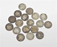 18 BARBER DIMES - 1892 to 1916-S