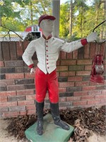 Concrete lawn jockey- 44"t- matches lot 16