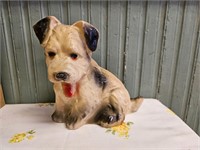 Vintage Chalkware Terrier Dog Figure