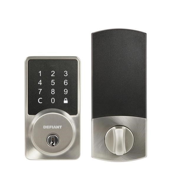 Square Satin Nickel Smart Wi-Fi Deadbolt Powered b