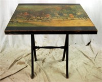 Antique Fireplace Painted Screen Table