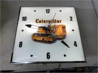 METAL CATERPILLAR GLASS FRONT CLOCK