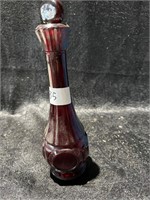 RUBY RED DECANTER 10" TALL