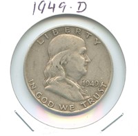 1949-D Franklin Silver Half Dollar