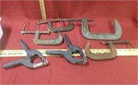 Assortment of C-clamps and Clips