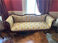 EMPIRE GOLD AND PINK AND FLORAL SETTEE
