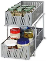SimpleHouseware 2 Tier Cabinet Basket Organizer