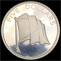 1974 Bahamas Silver $5 GEM PROOF