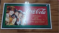 Metal Coca cola tin tacker sign 10x17 1993