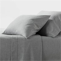 Threshold Flannel Sheet Set Gray Solid (King Size)