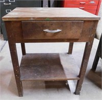 Oak side table w/ one drawer, 24" x 17" x 30"