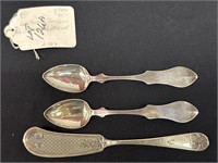 Two coin silver teaspoons by A G Medley