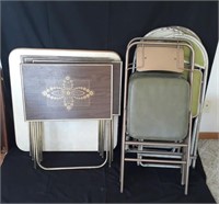 Card Table, 4 Folding Chairs, TV Trays
