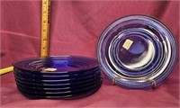 8 cobalt plates 8"