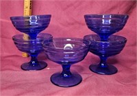 5 cobalt dessert cups