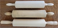 E - LOT OF 3 VINTAGE ROLLING PINS (L39)