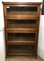 Oak Lawyers Style Bookcase with Glass Front