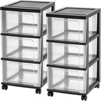 3 Wide Storage Drawer Cart, (2 Pack)