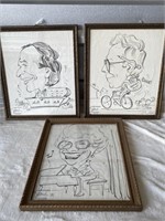 3 Framed Custom Drawings