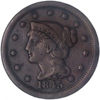 1845 Braided Hair Copper Large Cent