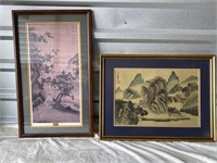 2 Framed Oriental Art Items