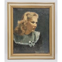 EDWARD LEONARD (1901-1968) O/B PORTRAIT PAINTING