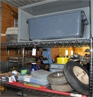 (2) "Shelf Contents" incl. tires, trickle charger