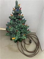 Vintage ceramic lighted Christmas tree 14” tall