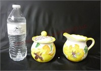 Hand Painted Floral Sugar & Creamer Set